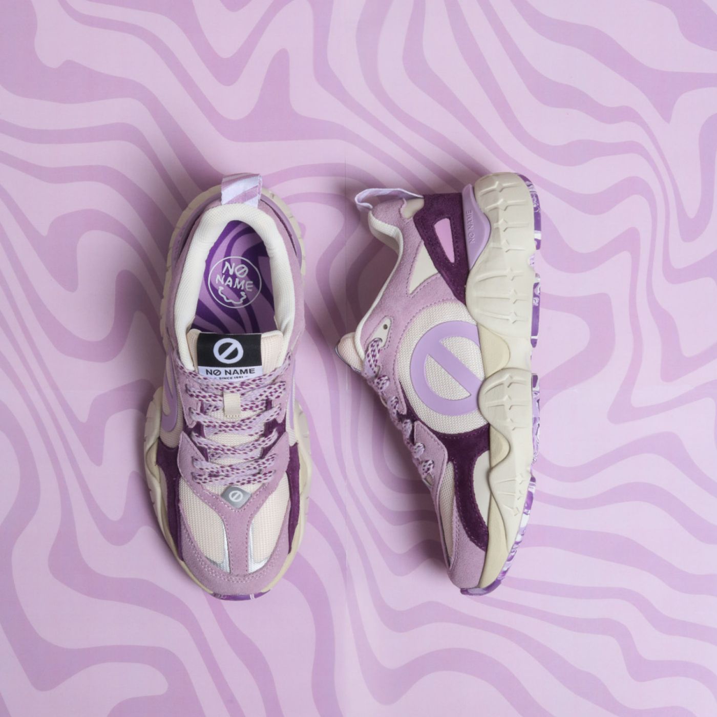 KRAZEE ICE CREAM - SUEDE/KNIT/SUED - LILLA/BIANCO SPORCO/VIOLA